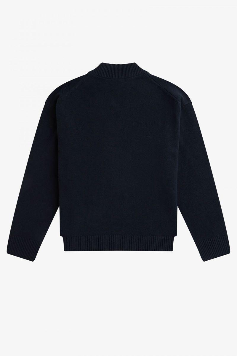 Navy Fred Perry Split Hem Cable Knit Jumper Women's Knitwear | PH 1933YXFU